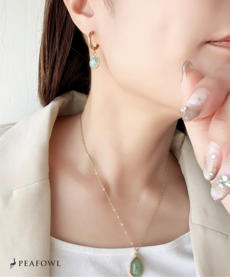 Stone Charm Hoop Pierce