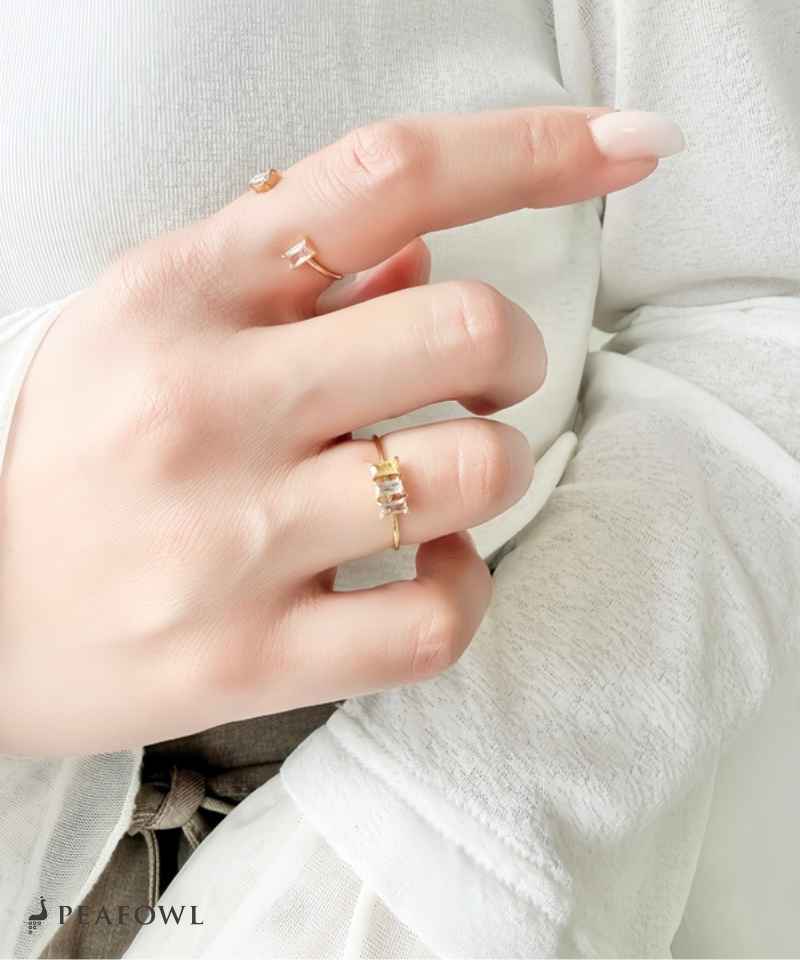 Trio Color Stone Ring