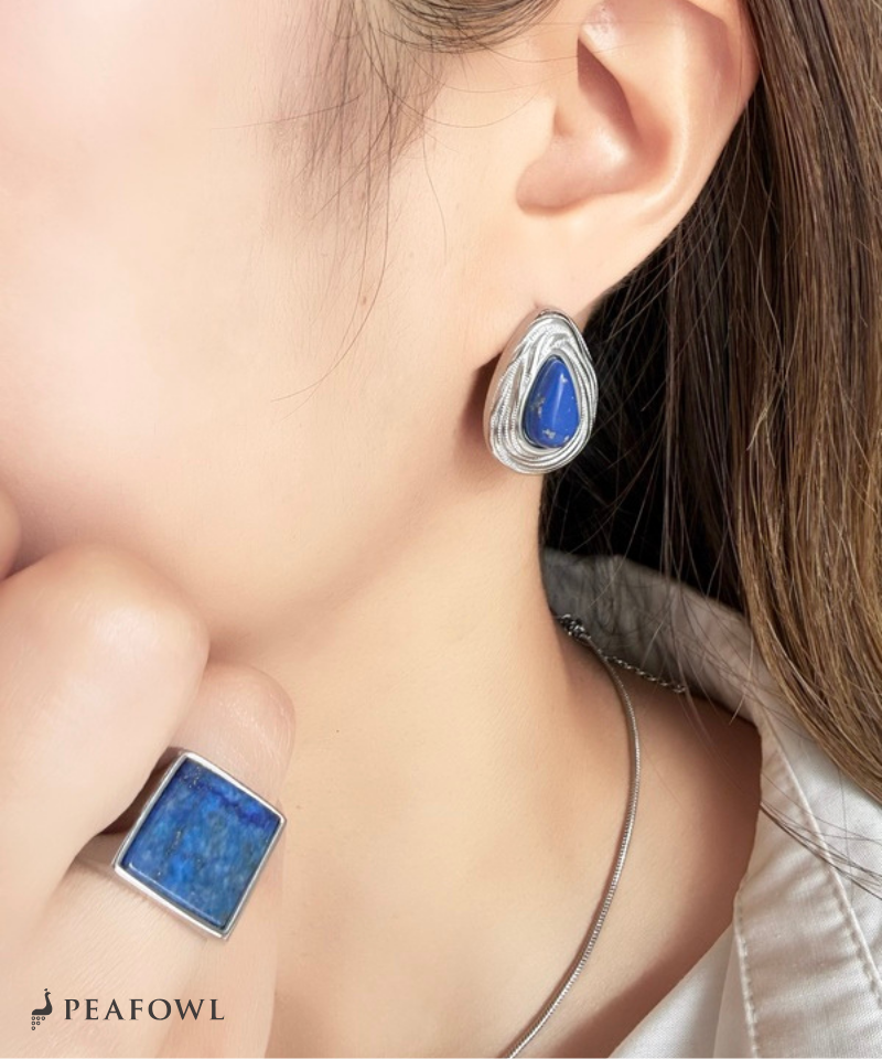 Lapis Wave Frame Pierce