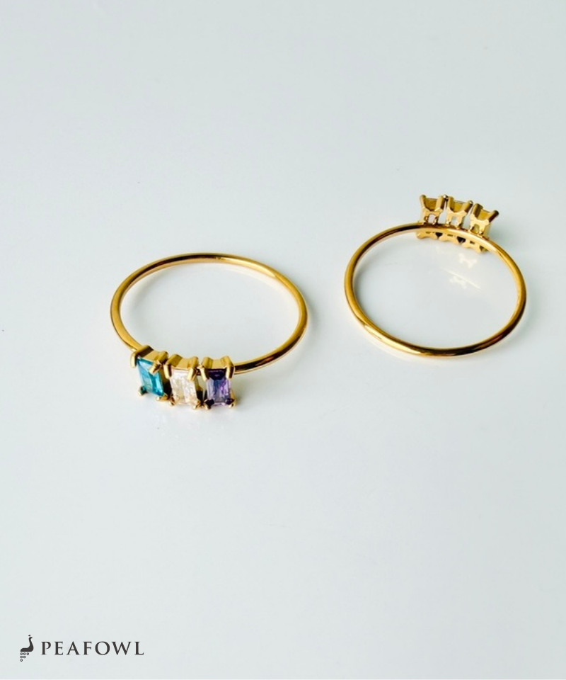 Trio Color Stone Ring