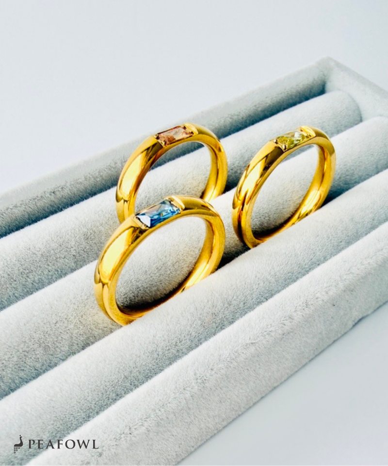 Rectangle Color Bijou Ring