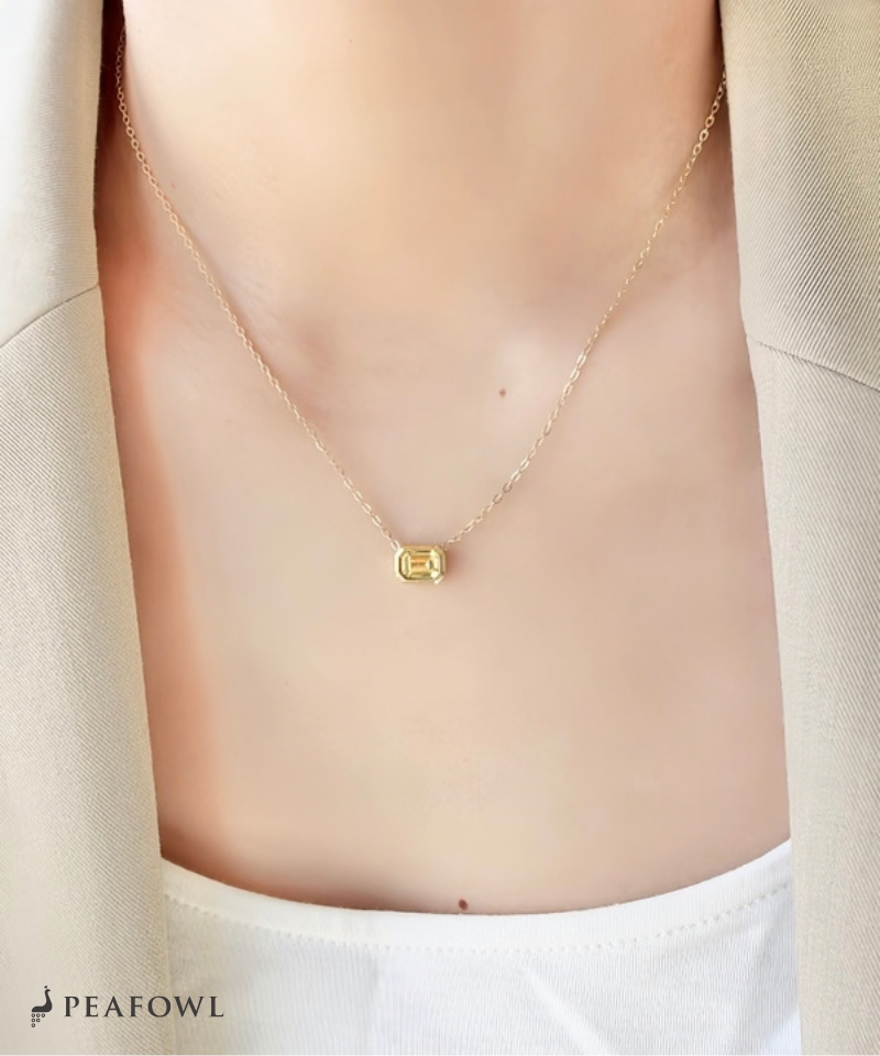 Colored Crystal Chain Necklace
