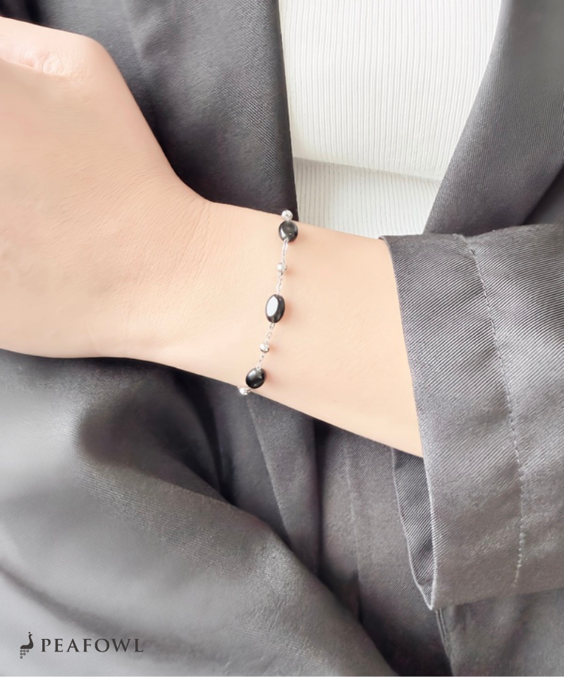 Silver Accent Stone Bracelet