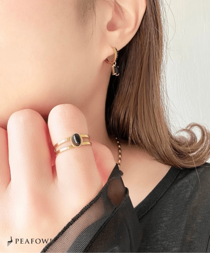 2Line Gem Ring - peafowl