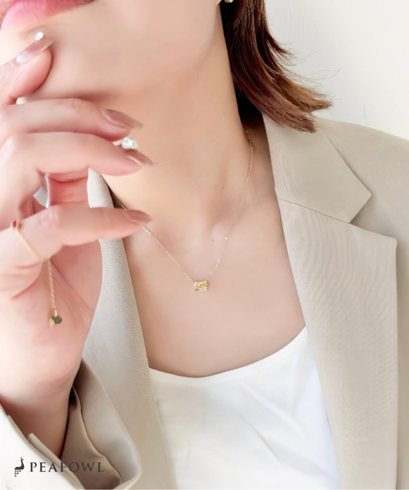 Colored Crystal Chain Necklace
