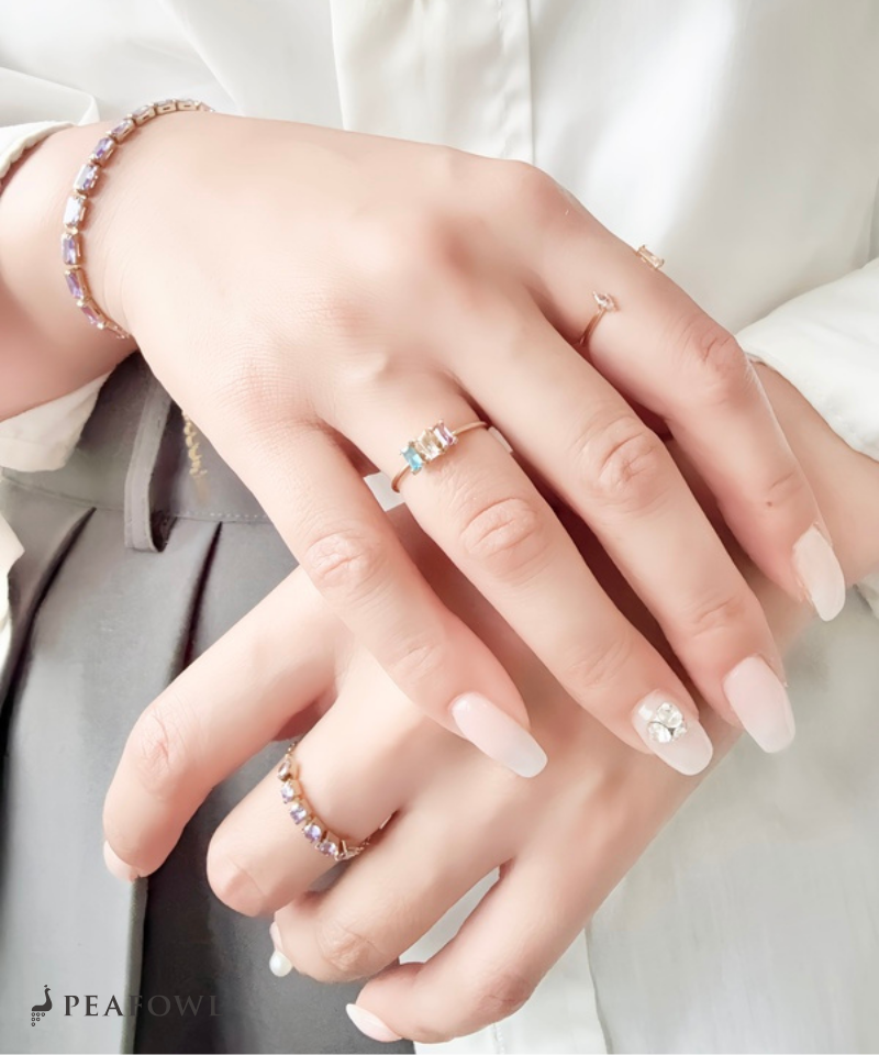 Trio Color Stone Ring
