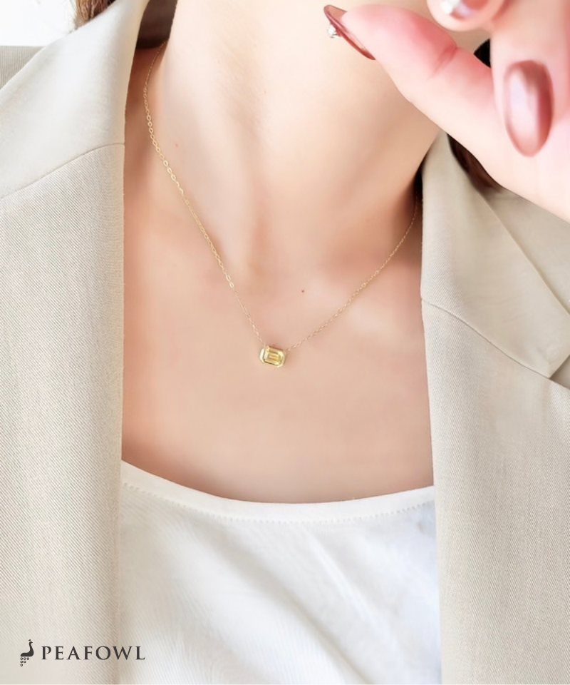 Colored Crystal Chain Necklace