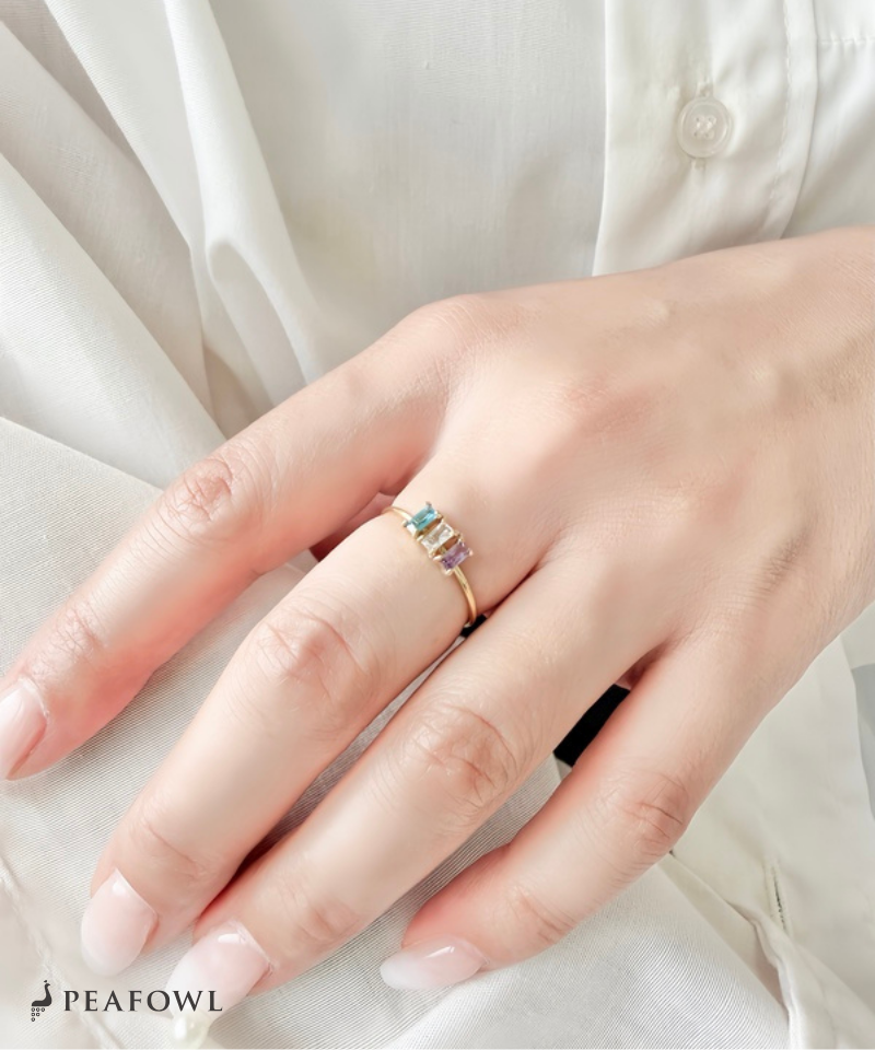 Trio Color Stone Ring