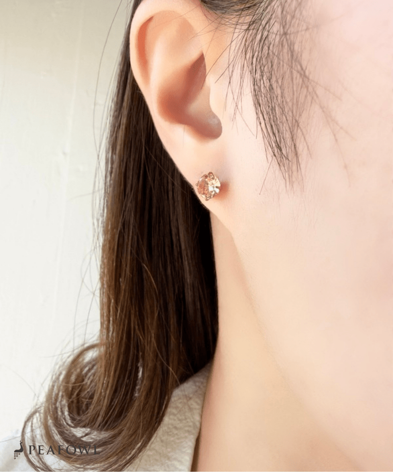 6mm Zircon Single Pierce - peafowl
