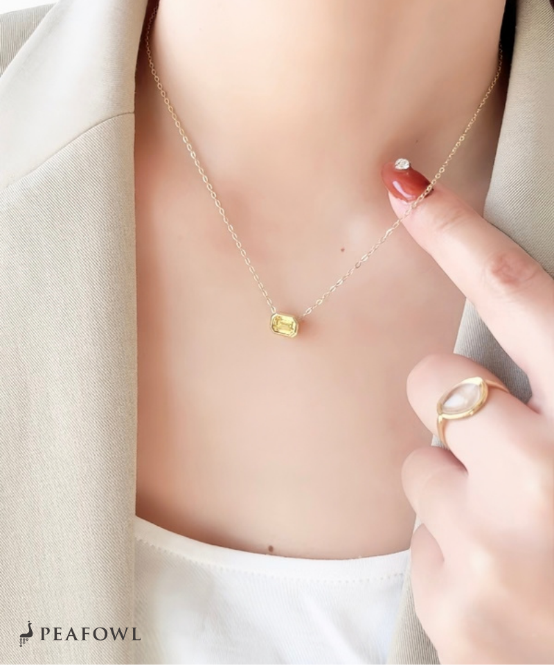 Colored Crystal Chain Necklace
