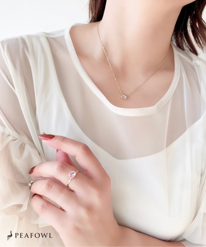 Colored Crystal Chain Necklace