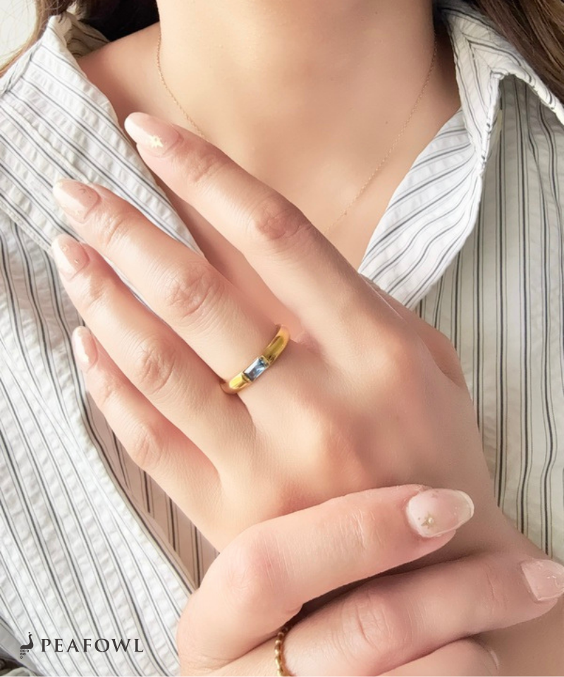 Rectangle Color Bijou Ring