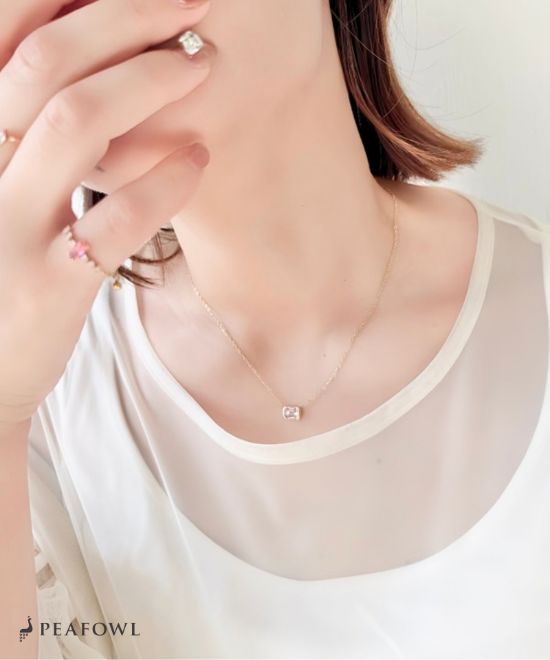 Colored Crystal Chain Necklace