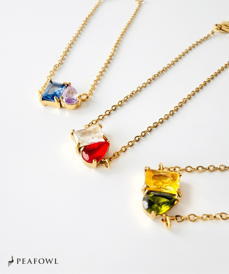 Asymmetry Bijou Chain Bracelet - peafowl