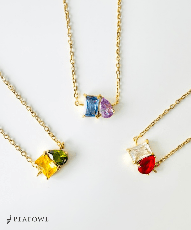 Asymmetry Bijou Chain Bracelet - peafowl