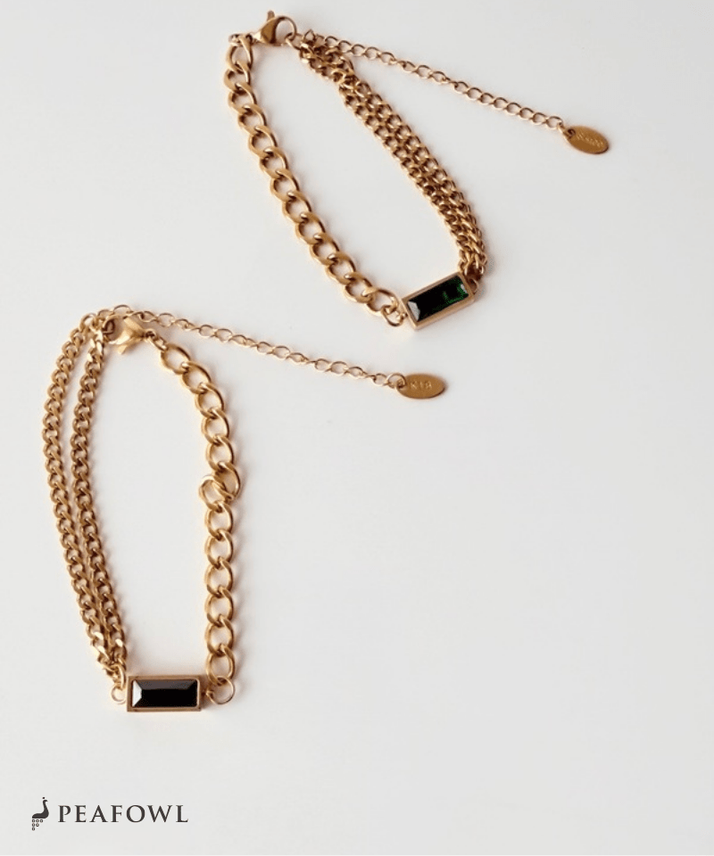 Asymmetry Chain Bracelet - peafowl