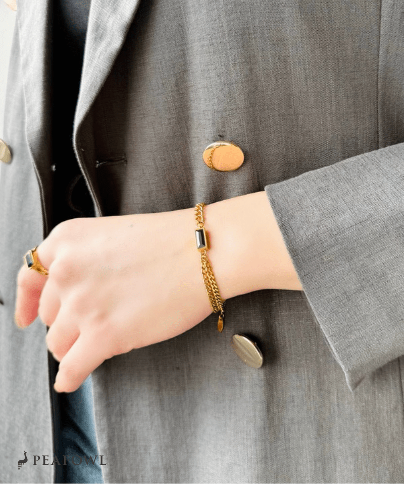 Asymmetry Chain Bracelet - peafowl