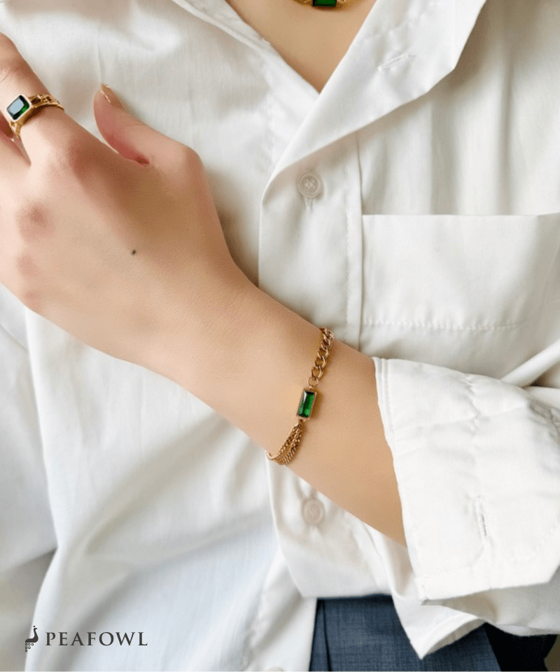 Asymmetry Chain Bracelet - peafowl
