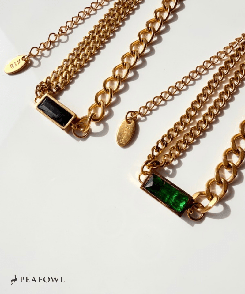 Asymmetry Chain Bracelet - peafowl