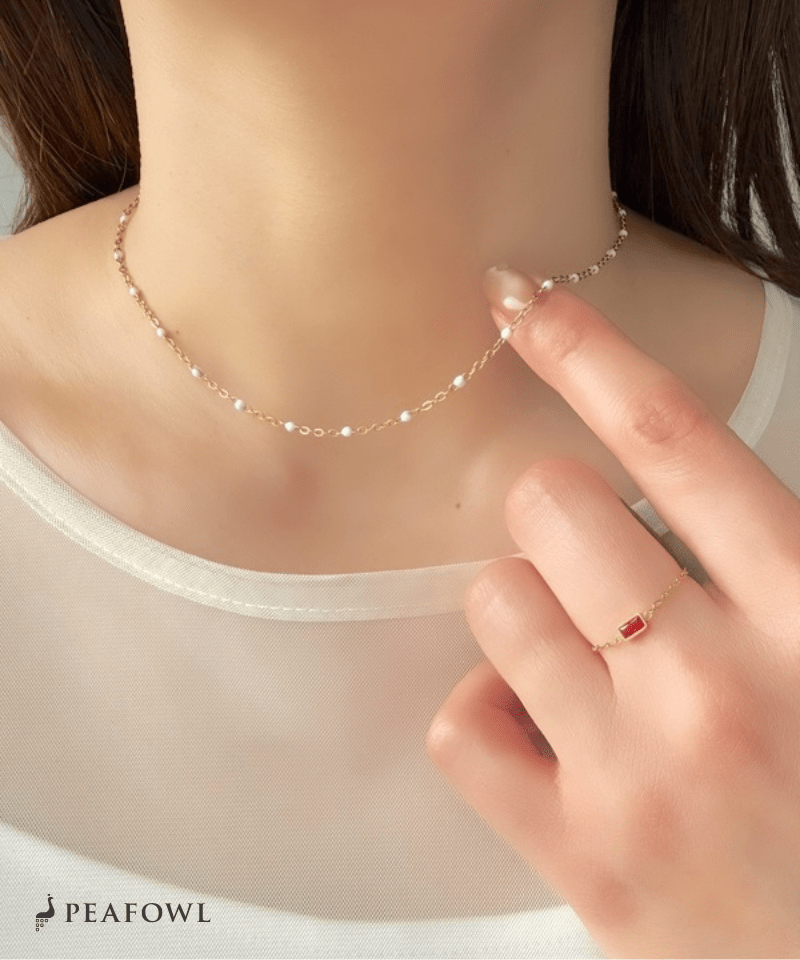 Ball Station Necklace - peafowl