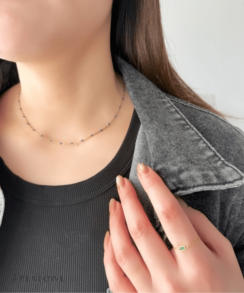Ball Station Necklace - peafowl