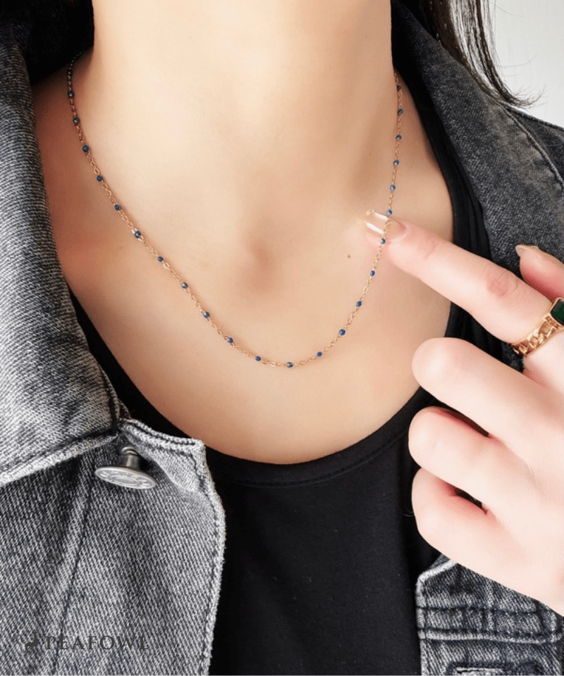 Ball Station Necklace - peafowl