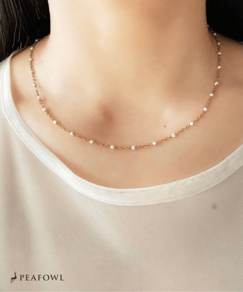 Ball Station Necklace - peafowl
