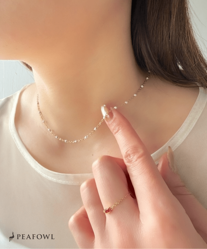 Ball Station Necklace - peafowl