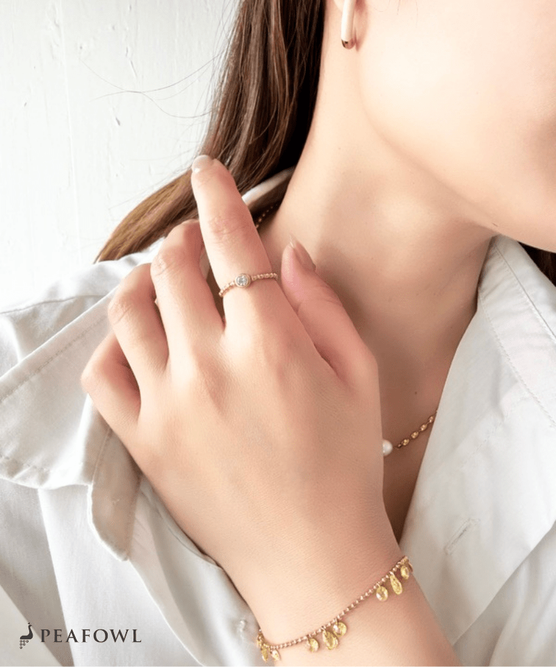 Bijou Ball Ring - peafowl