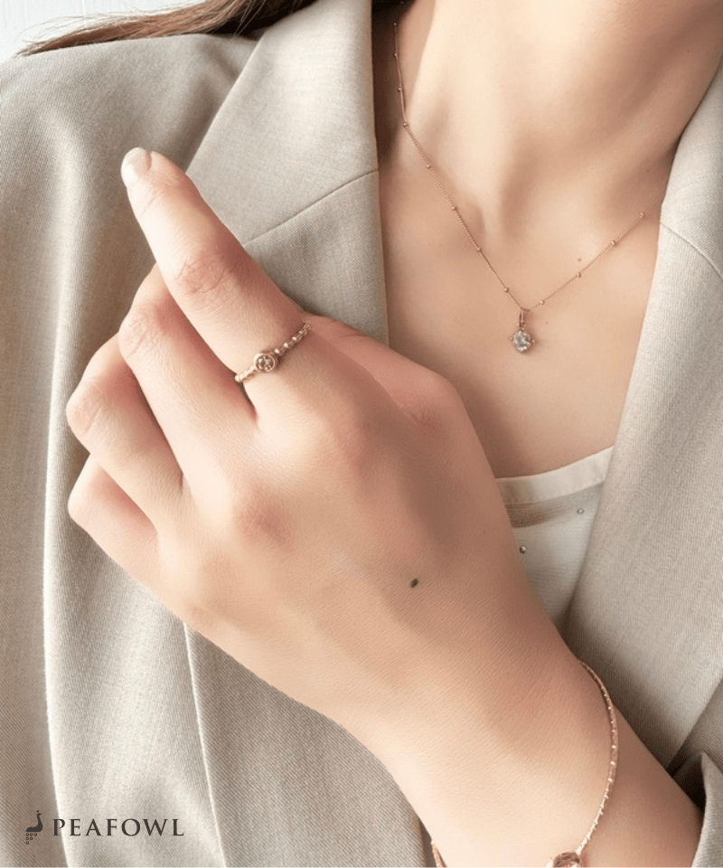 Bijou Ball Ring - peafowl