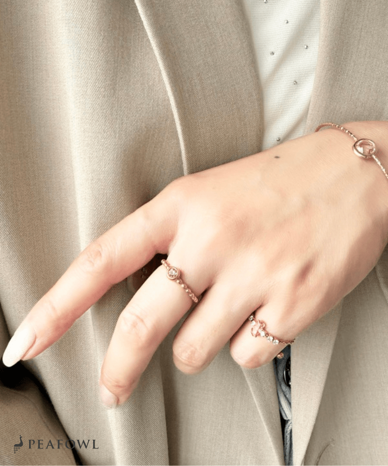 Bijou Ball Ring - peafowl