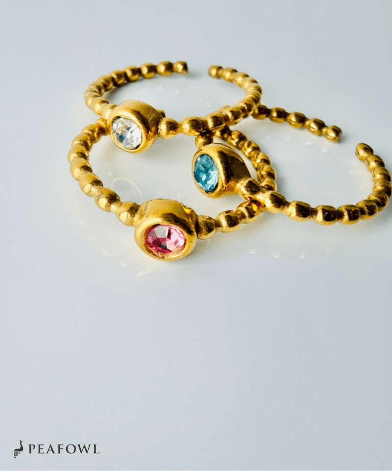 Bijou Ball Ring - peafowl