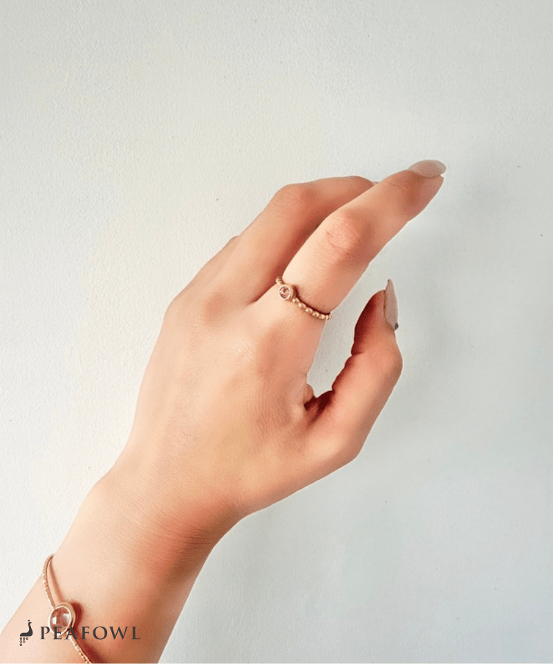Bijou Ball Ring - peafowl