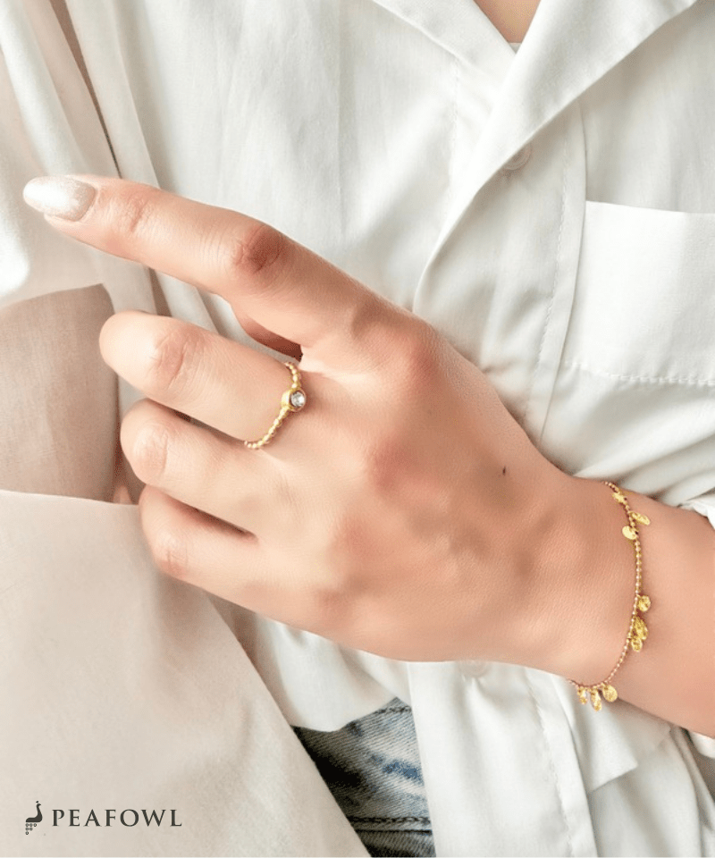 Bijou Ball Ring - peafowl