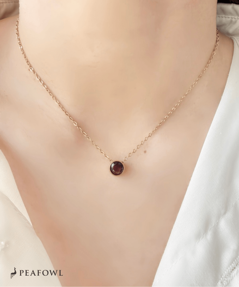 Birthstone Color Necklace - peafowl