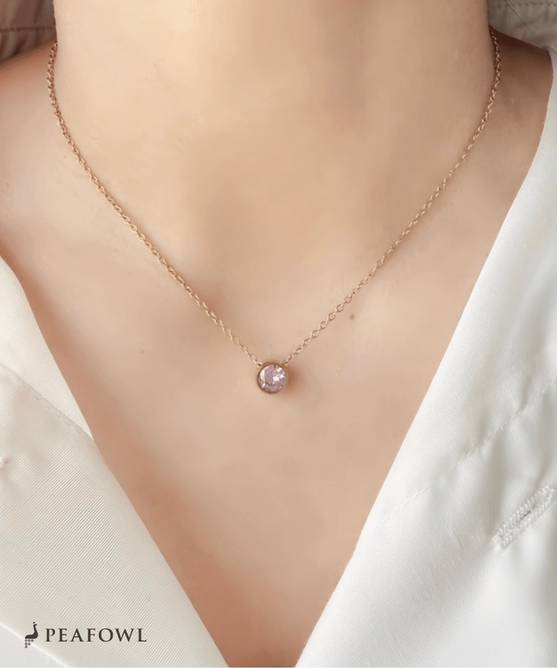 Birthstone Color Necklace - peafowl