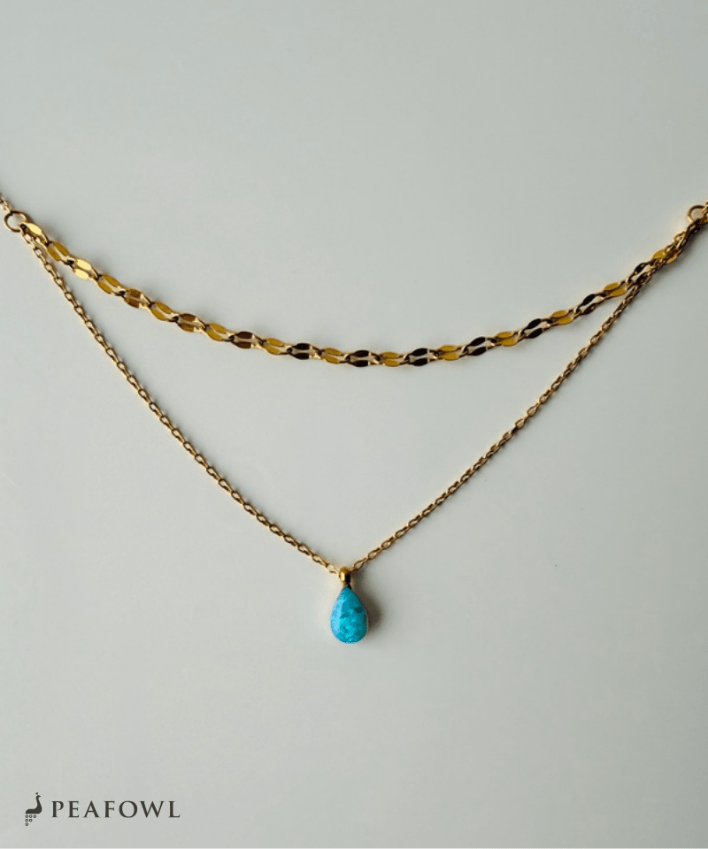 Blue Drop Necklace - peafowl