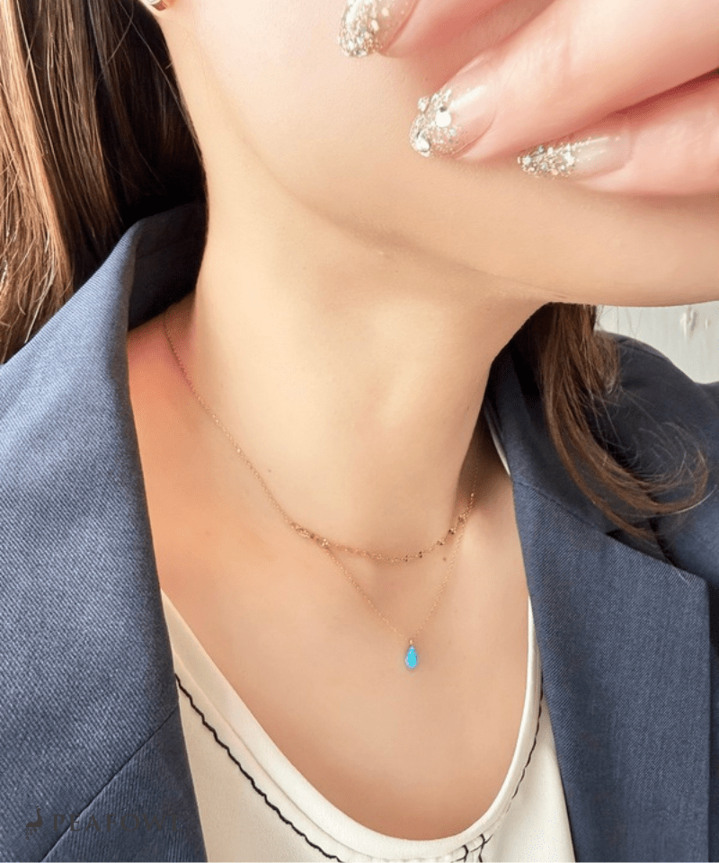 Blue Drop Necklace - peafowl