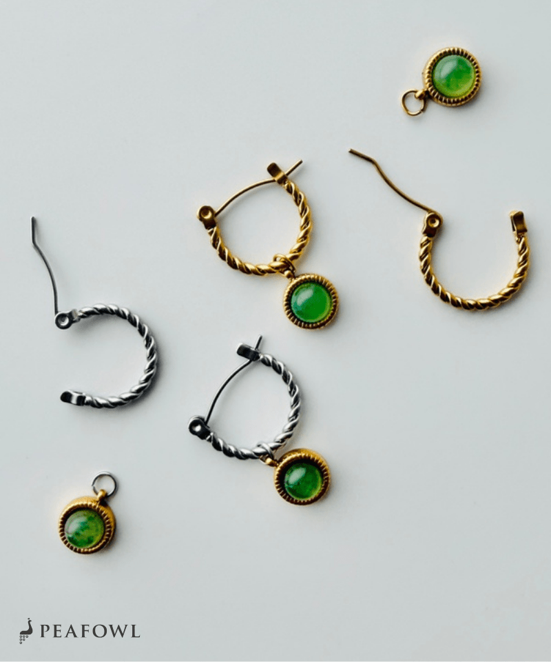Circle Drop Twist Pierce - peafowl