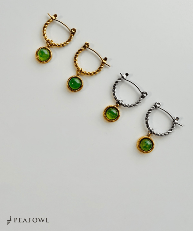 Circle Drop Twist Pierce - peafowl