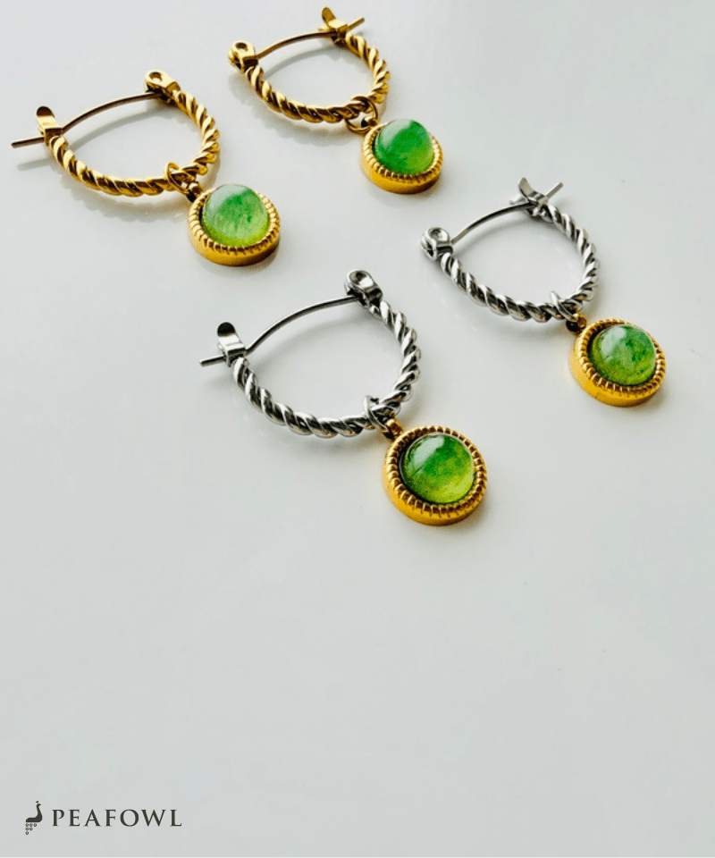 Circle Drop Twist Pierce - peafowl