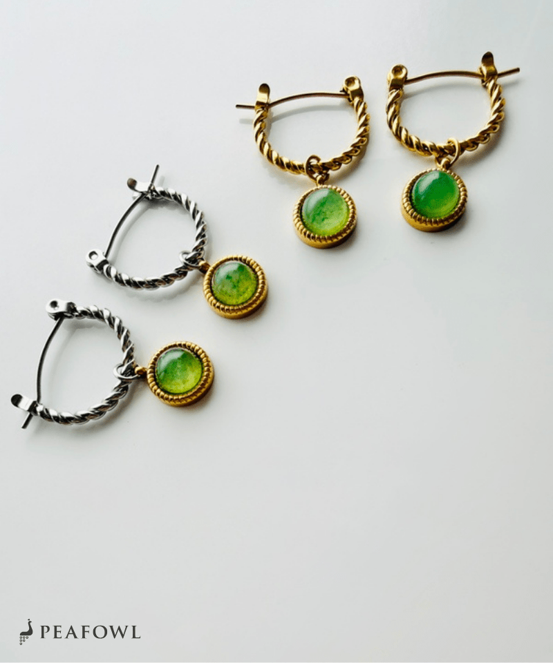 Circle Drop Twist Pierce - peafowl