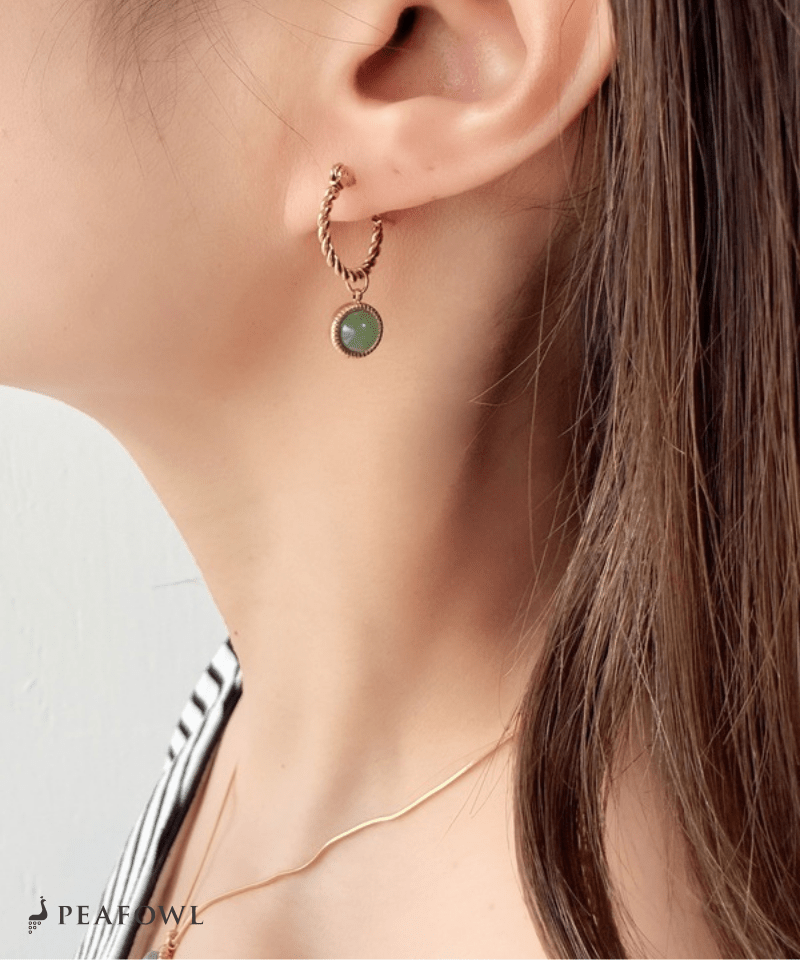Circle Drop Twist Pierce - peafowl