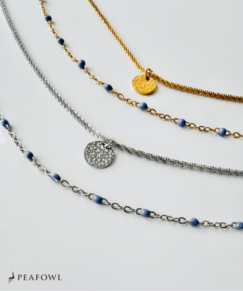 Circle Layer Necklace - peafowl