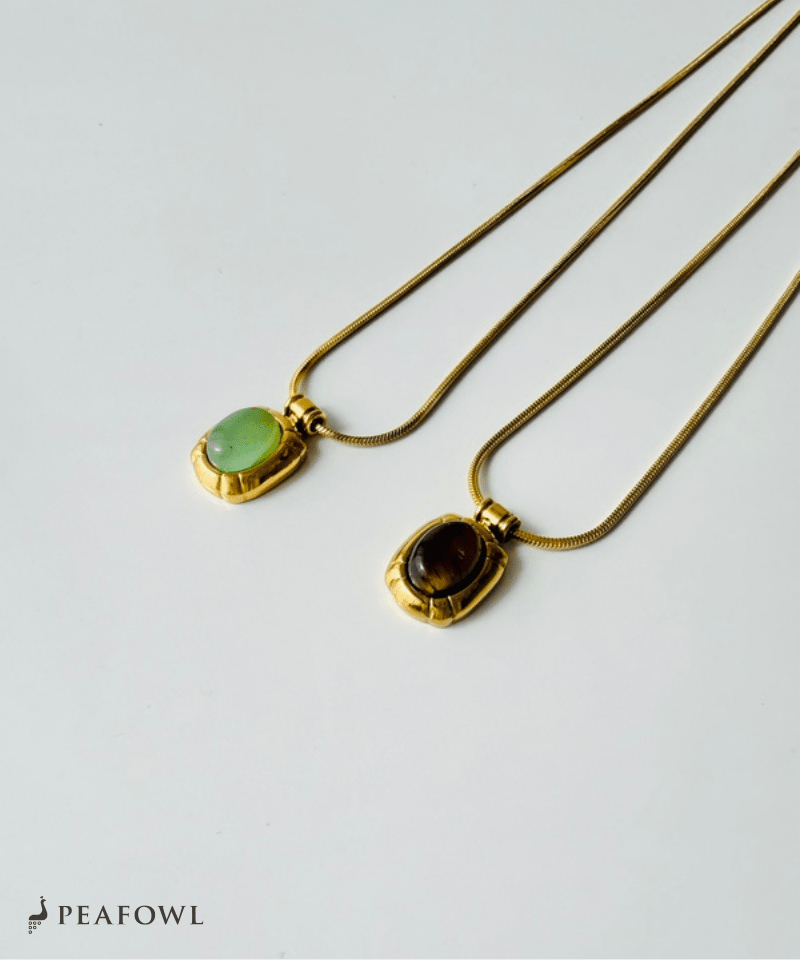 Circle Snake Chain Necklace - peafowl