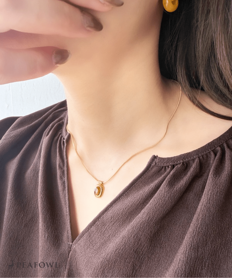 Circle Snake Chain Necklace - peafowl
