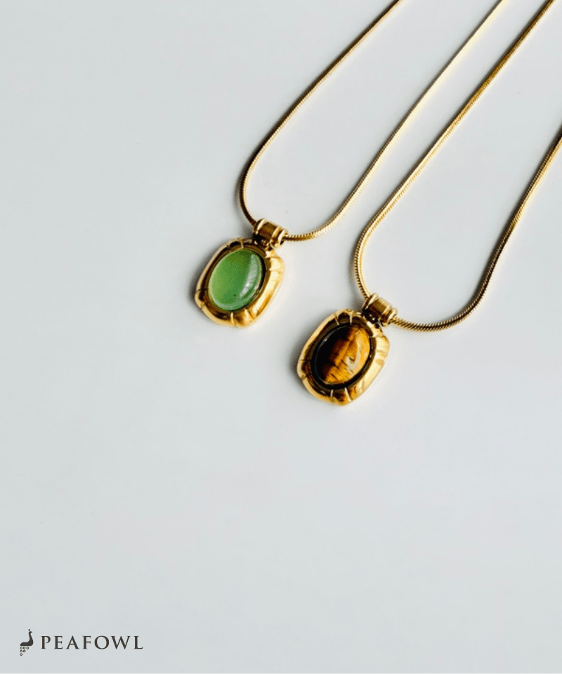 Circle Snake Chain Necklace - peafowl
