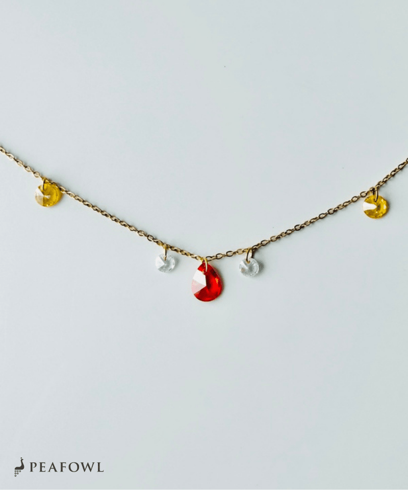 Color Drop Necklace - peafowl