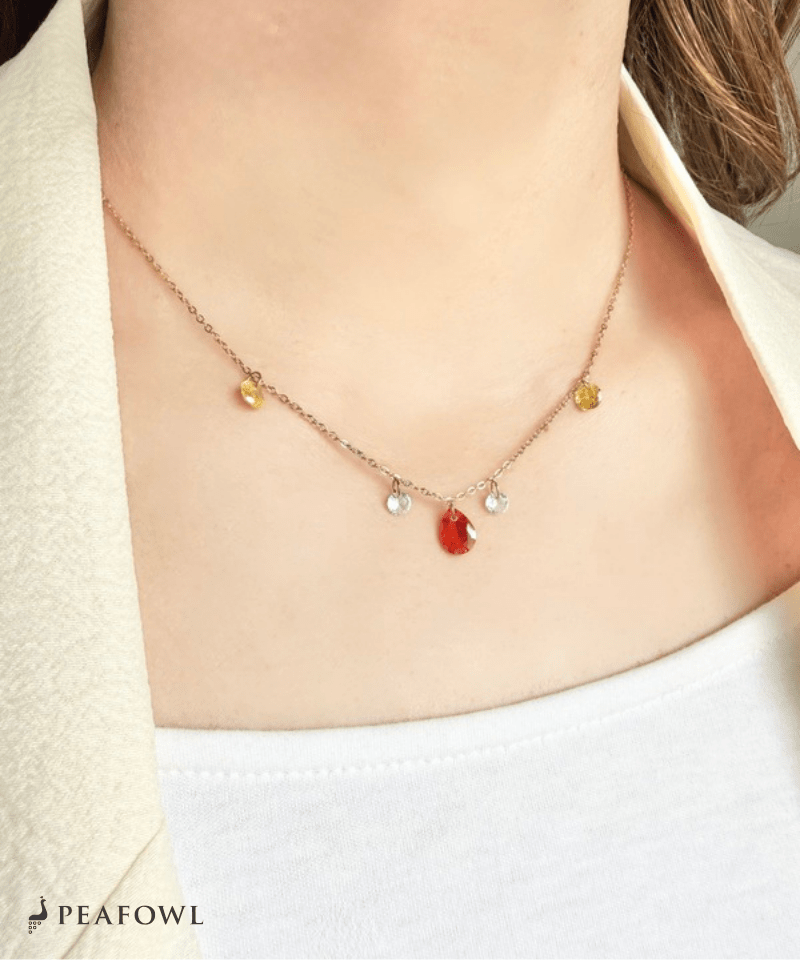 Color Drop Necklace - peafowl