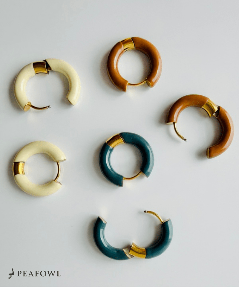 Color Hoop Pierce - peafowl